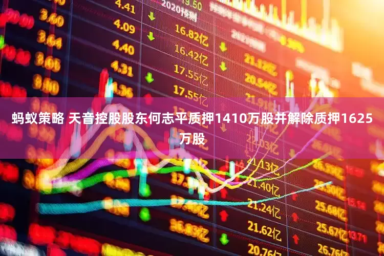 蚂蚁策略 天音控股股东何志平质押1410万股并解除质押1625万股